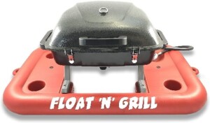 Float-N-Grill propane grill makes swimming and grilling more fun.